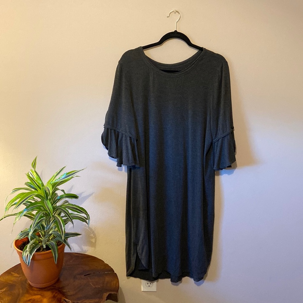 Gray Bell 3/4 Sleeve Dress
